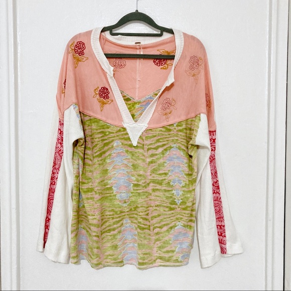 Free People Wherever Tee Floral Combo Size XS NWOT - Picture 3 of 12